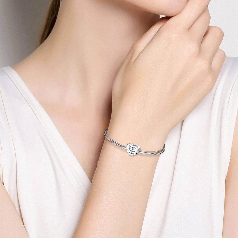 VALGACLS 925 Sterling Silver Family Love Mom Mouse Heart Charms for Bracelets Necklace Valentine's Day Mother's Day Jewelry Charm for Women - Image 3